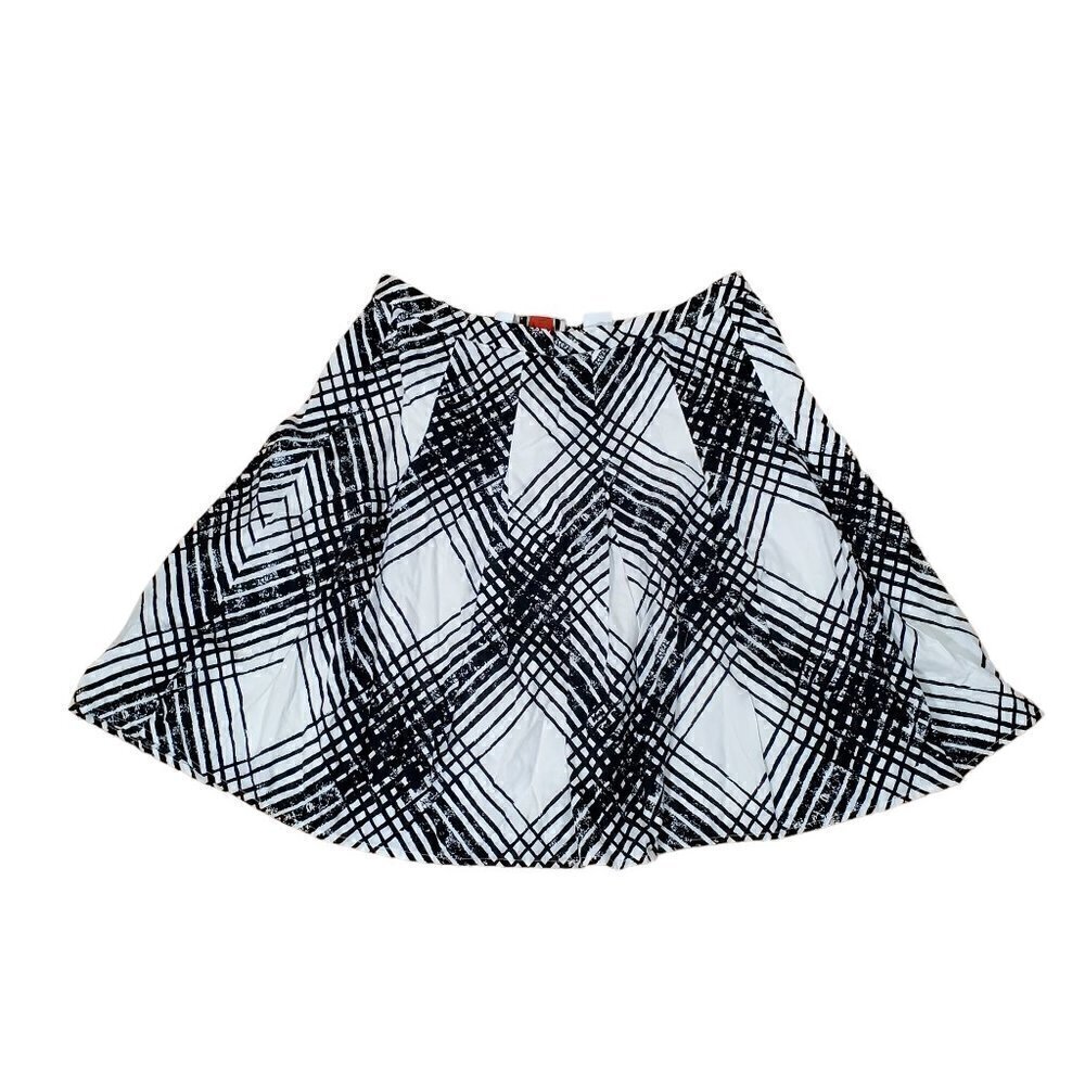 Talbots Petites Office Siren Courtcore Pleated‎ A-Line Mini Skirt Black White